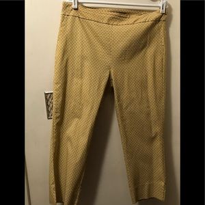 Yellow and white capris worn once